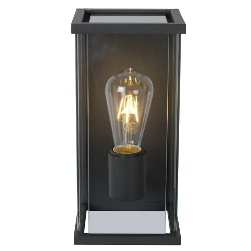 Настенный светильник Claire Mini 27885/01/30 Lucide уличный IP54 чёрный 1 лампа, плафон прозрачный в стиле современный E27 фото 8